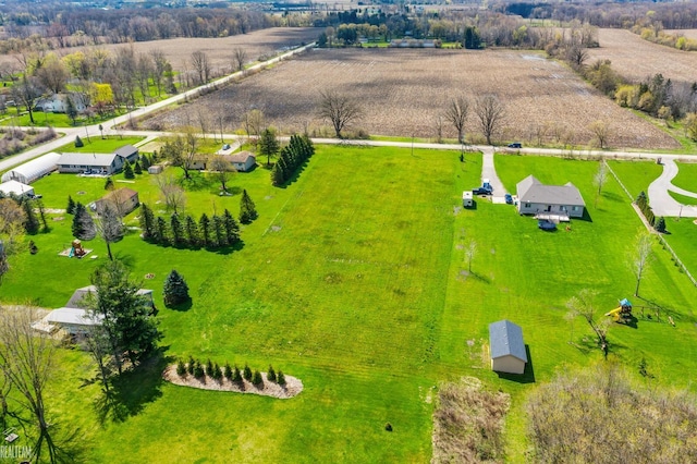 aerial view featuring a rural view