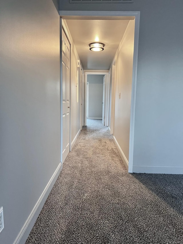 hallway with carpet