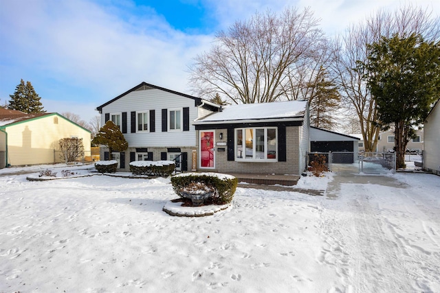 view of split level home