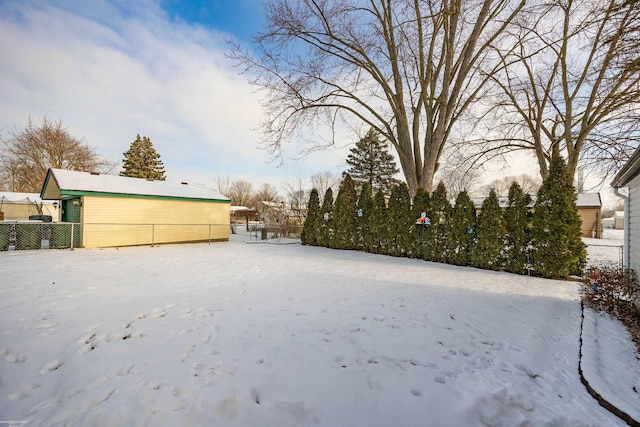 view of snowy yard