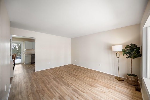 empty room featuring light wood-type flooring