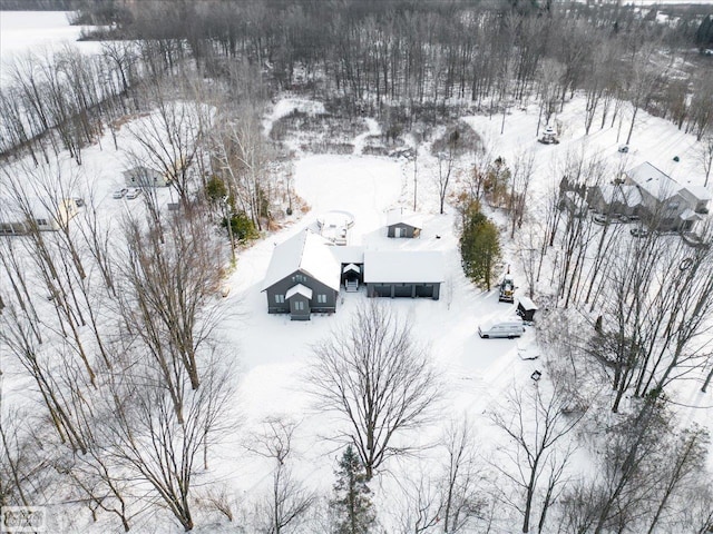 view of snowy aerial view