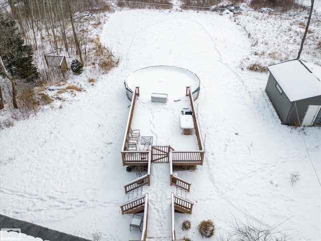 view of snowy aerial view