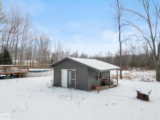 view of snow covered structure