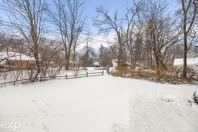 view of snowy yard