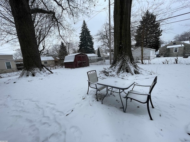 view of snowy yard