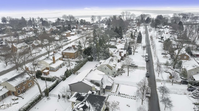 view of snowy aerial view