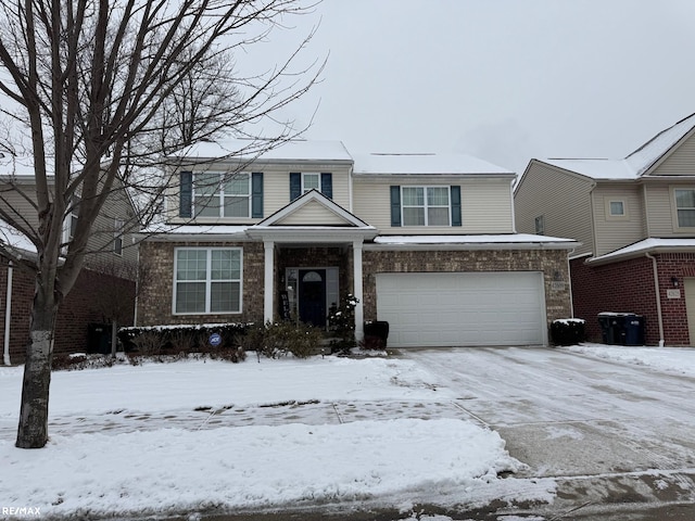 front facade with a garage