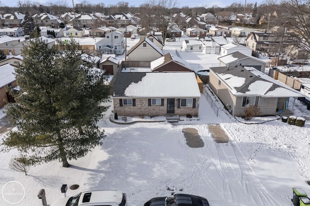 view of snowy aerial view