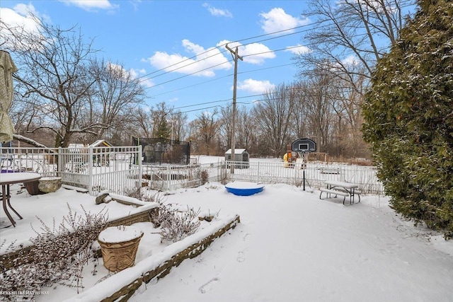 view of snowy yard