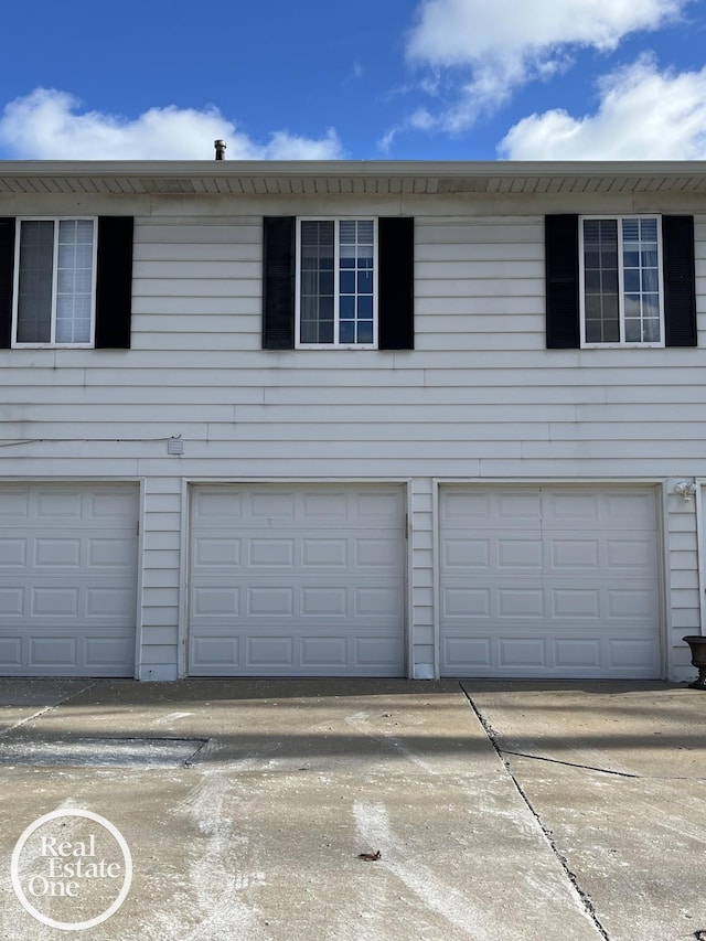 view of garage