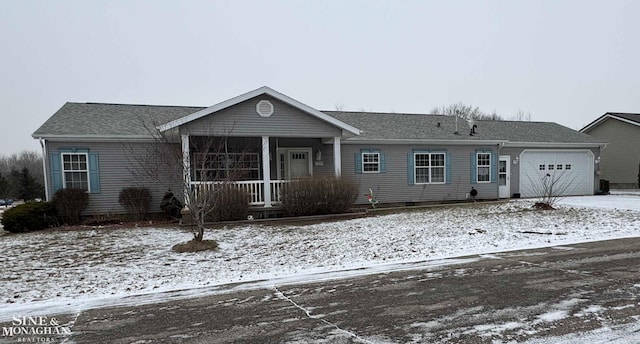 single story home with a garage