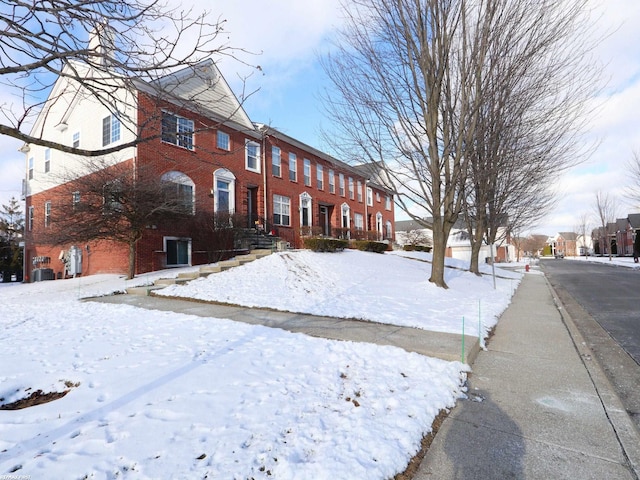 view of snow covered exterior