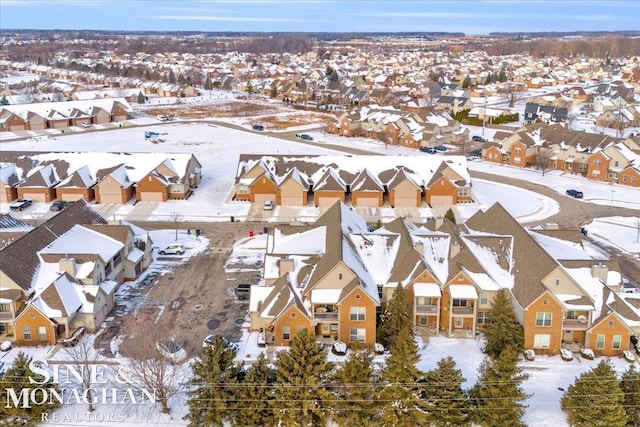 view of snowy aerial view