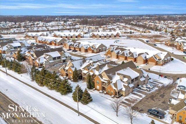 view of snowy aerial view