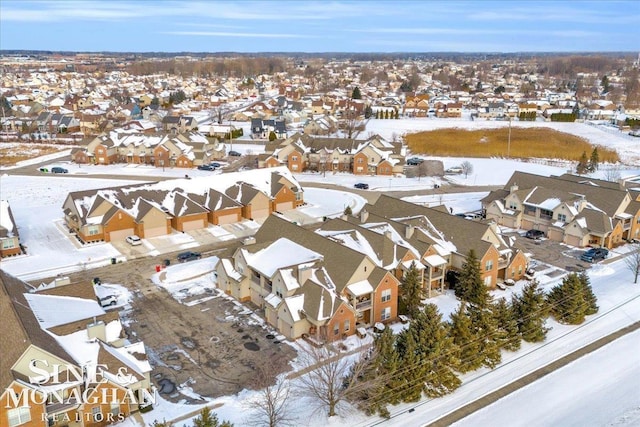 view of snowy aerial view