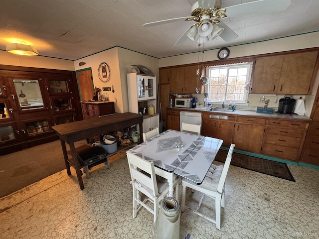 kitchen with sink and white appliances