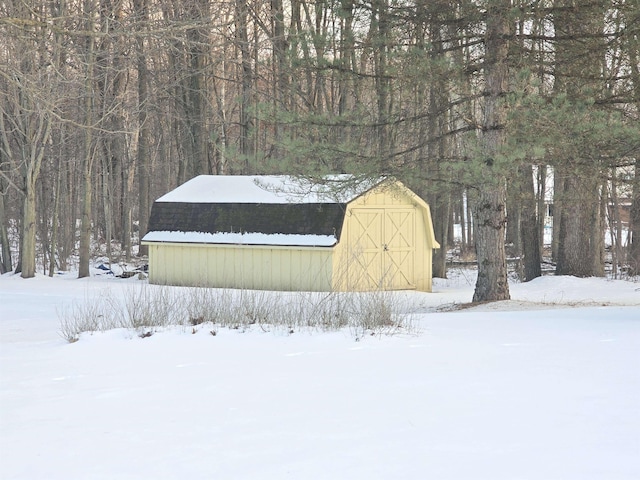 view of snow covered structure