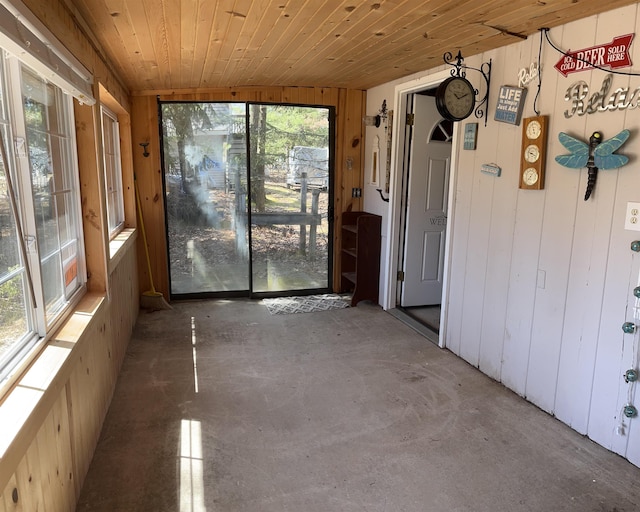 view of unfurnished sunroom