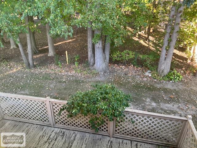 view of yard with a wooden deck