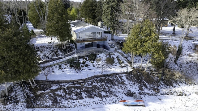 view of snowy aerial view