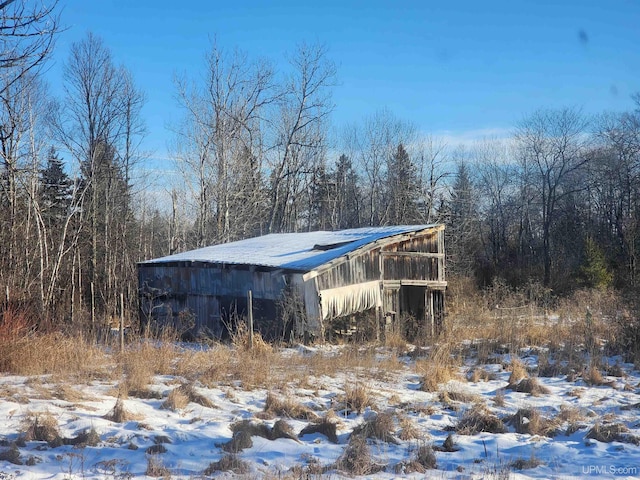 view of snow covered structure