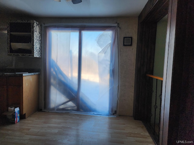 unfurnished dining area featuring light hardwood / wood-style flooring