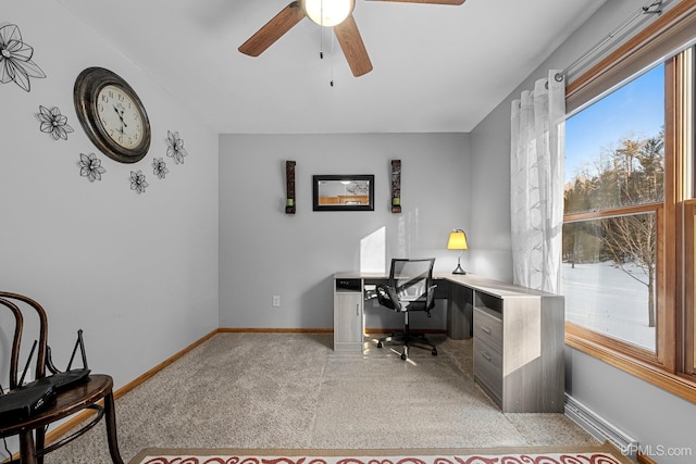 office featuring ceiling fan