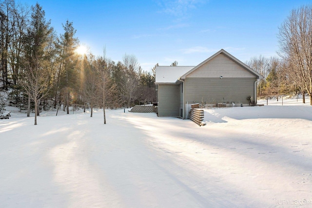 view of snowy exterior