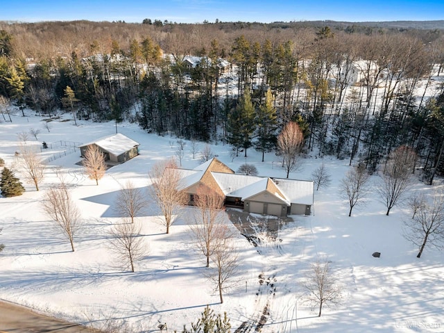 view of snowy aerial view