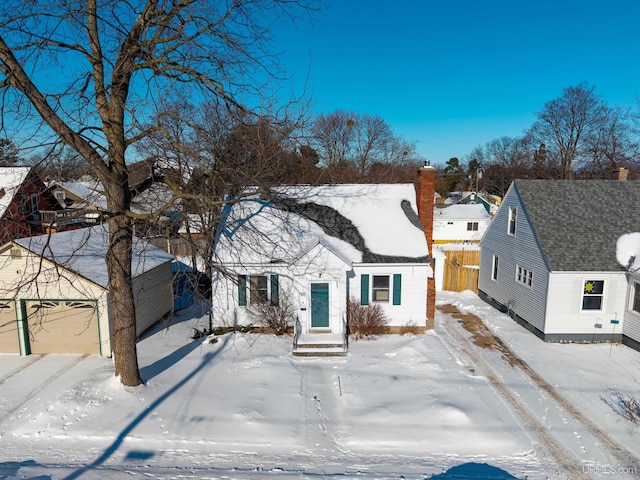 view of front of house featuring an outbuilding and a garage