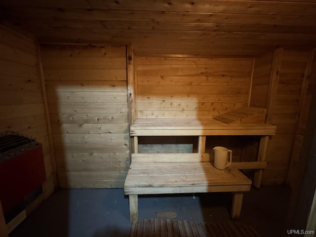 view of sauna