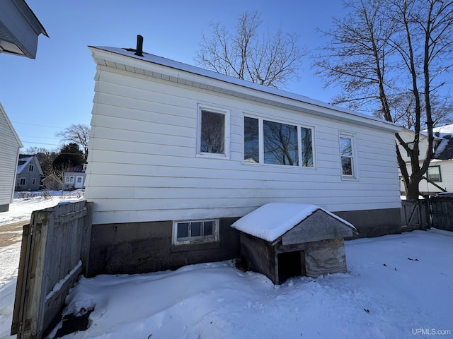 view of snowy exterior