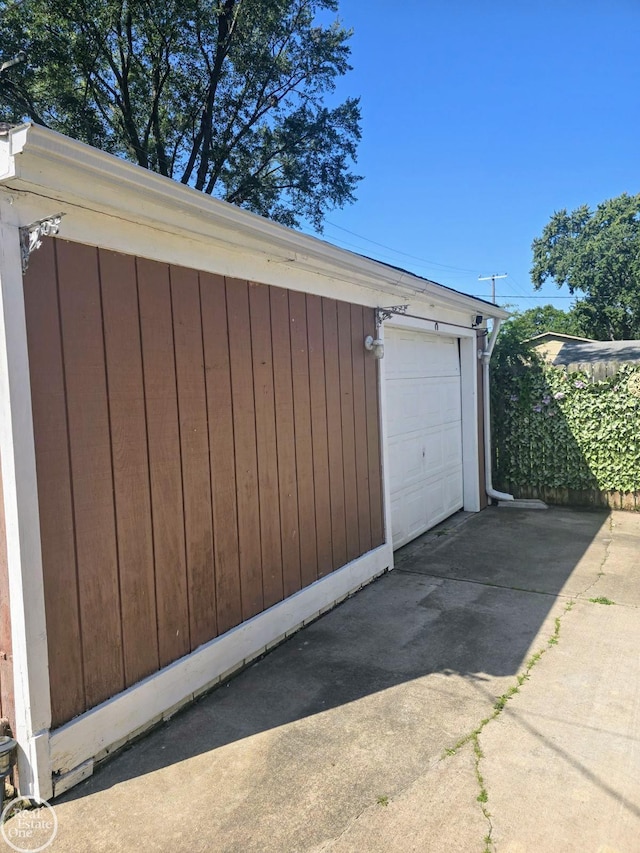 view of garage