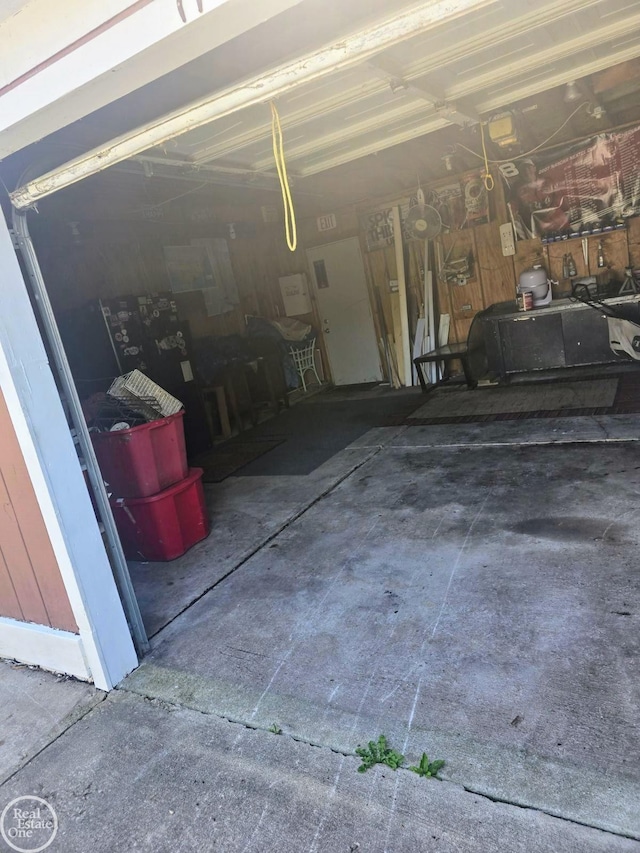 view of garage