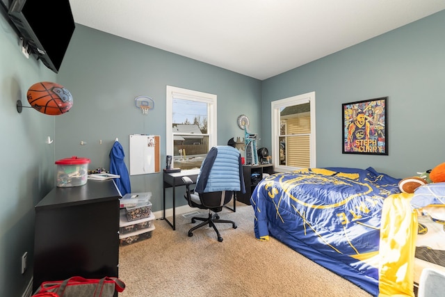 view of carpeted bedroom