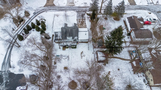 view of snowy aerial view