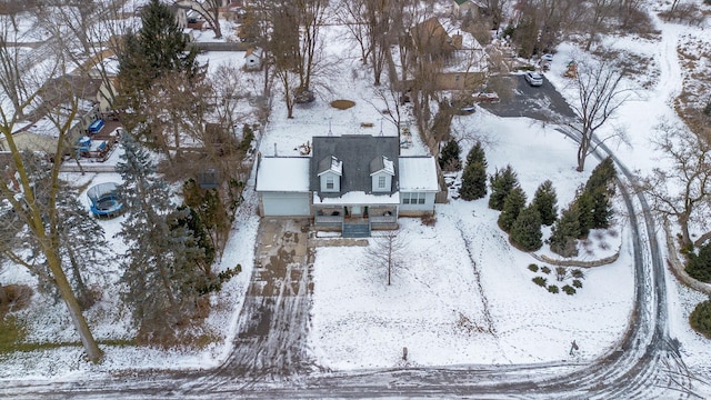 view of snowy aerial view