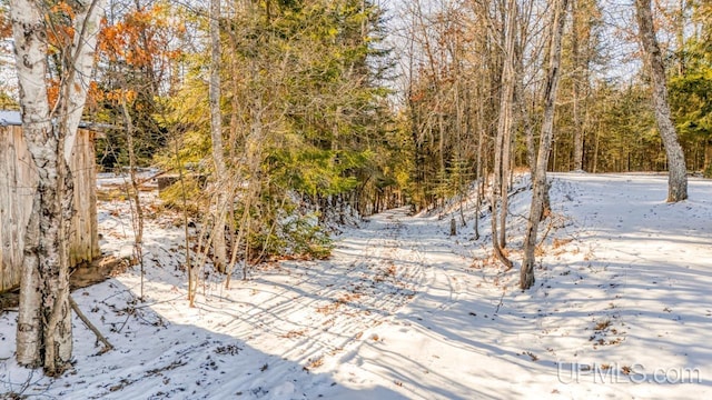 view of snow covered land