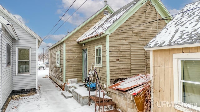 view of snowy exterior