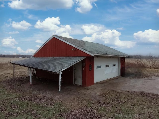 exterior space with a rural view