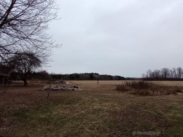 view of yard with a rural view