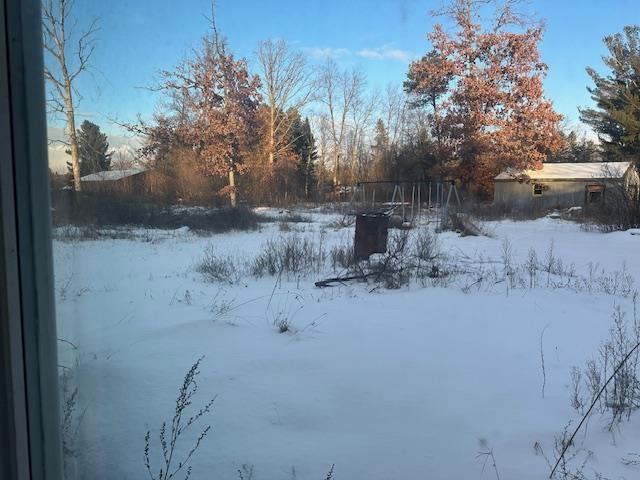 view of yard covered in snow