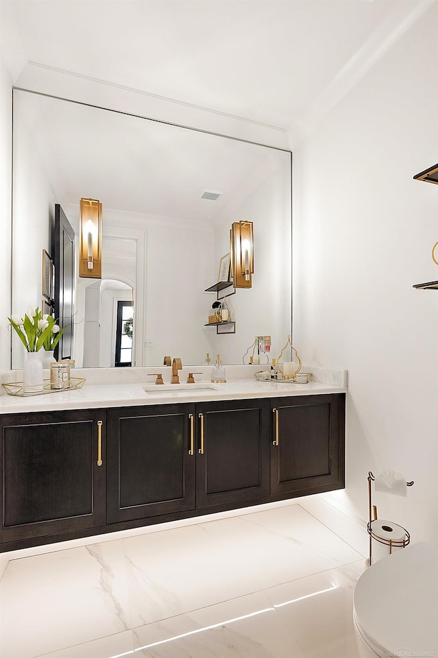 bathroom with toilet and vanity