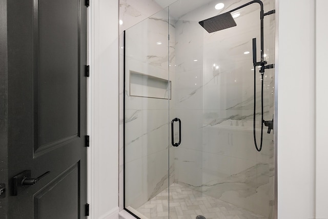 bathroom featuring walk in shower