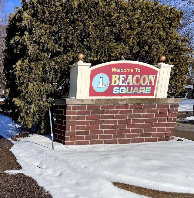 view of community sign