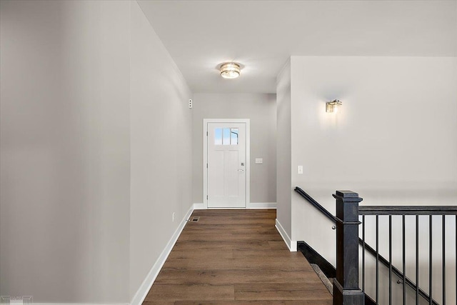 interior space featuring dark wood-type flooring