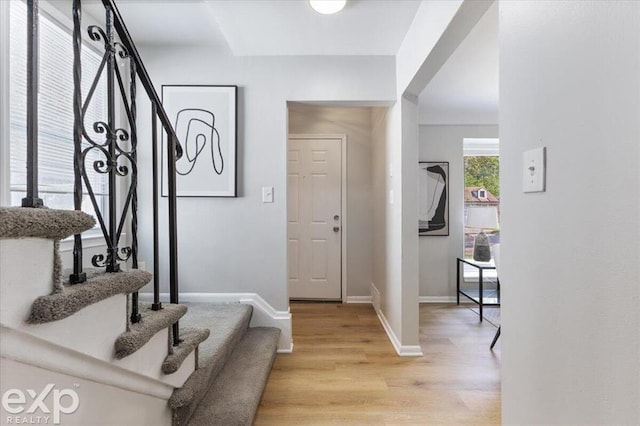 foyer entrance featuring light hardwood / wood-style floors