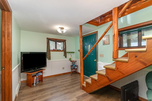 entrance foyer with hardwood / wood-style flooring