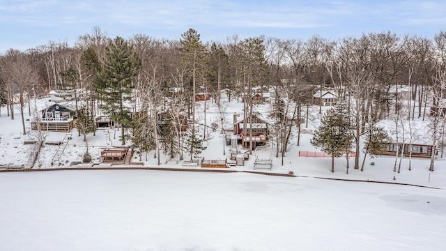 view of snowy aerial view